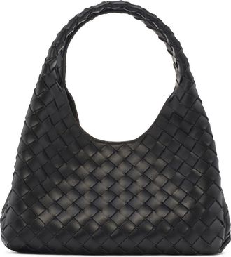 Bottega Veneta Small Campana Intrecciato Leather Shoulder Bag in Black-Brass at Nordstrom