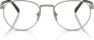 Prada 0pr B52v Rounded Lens Silver Frame Eyeglasses