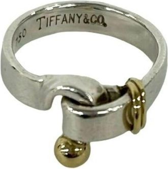 Tiffany & Co. Gold Silver Yellow Gold (18K) Silver 925 Band Ring (Pre-Owned)