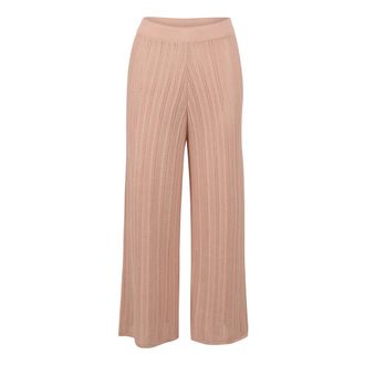 Baobab Baobab Collection, Wide Trousers, female, Beige, Size: M Clarissa Knit Pants
