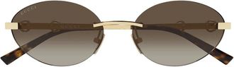Gucci Gg 2051S Zonnebril - unisex - Zonnebrillen - Geel - 58 MM - Accessoires
