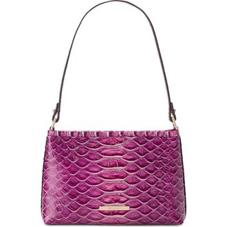 Brahmin Lorelei Croc Embossed Leather Shoulder Bag in Island Petal at Nordstrom