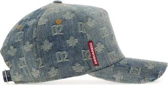 Dsquared2 Mens Embroidered Denim Baseball Cap 3096 Cappelli Hat