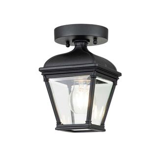 Elstead Lighting Farol de techo para porche IP44, aluminio, negro