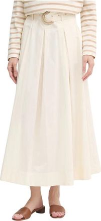 Gaud&igrave; Flared Midi Skirt - Dames - Midirokken - Beige - L - Katoen - Rokken