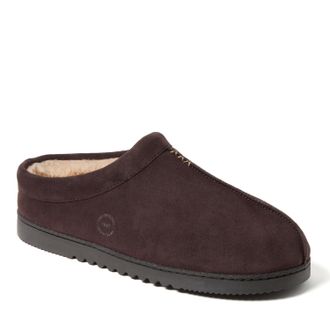 Dearfoams Mens Dean Genuine Suede Clog House Shoe Slipper