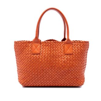 Bottega Veneta Pre-owned Bottega Veneta Small Lambskin Intreccio Cabat Tote Ladies QNMJAJRLDR42ENUL
