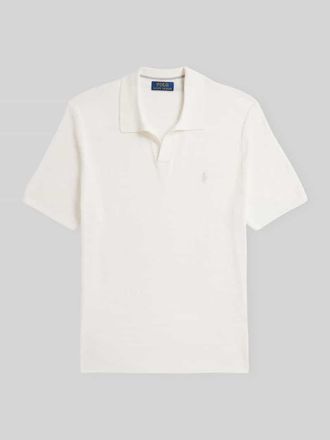 Polo Ralph Lauren Regular Fit Poloshirt aus Baumwoll-Leinen-Mix in Weiss, Gr&ouml;&szlig;e XXL