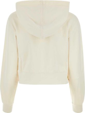 Palm Angels Womens Logo-Embroidered Cotton Sweatshirt White Sweater