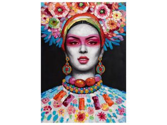 Schubiger M&ouml;bel Bild Frau mit Blumen Dekoration 2