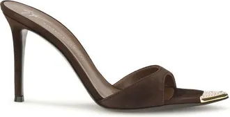 Giuseppe Zanotti Brown Calf Leather Bos Taurus Stiletto Heel Womens Sandals