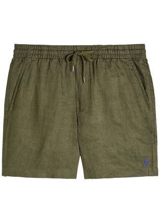 Polo Ralph Lauren Prepster Logo-embroidered Linen Shorts - Olive - XL