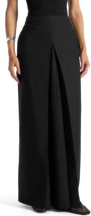 Mani&egrave;re De Voir Regine Tailored A-Line Maxi Skirt in Black at Nordstrom, Size 10