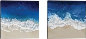 iCanvas Icanvas Indigo Ocean Waves Diptych Canvas Set By Maggie Olsen