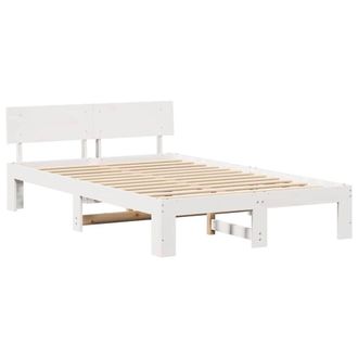 Berkfield Home Bed Frame with Headboard White 120x200 cm Solid Pine Wood