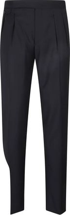 Tagliatore Dubbel geplooide wollen broek - Heren - Nette broeken - Blauw - XL - Wol - Broeken