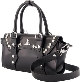 Vivienne Westwood Womens Bettina Mini Crossbody - Vivienne Westwood Leather Black Calfskin Bags Crossbodies