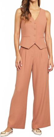 Skies Are Blue Clothing Corey Recyled Wide Leg Pants In Hazelnut