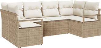 vidaXL Vidaxl - Garden Sofa Set with Cushion with Storage 6 pcs Beige, Cream