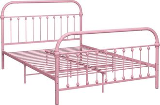 vidaXL Estructura De Cama Sin Colch&oacute;n Metal Rosa 120x200 Cm Vidaxl