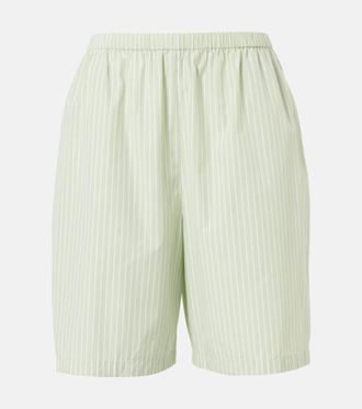 The Row Zinnia striped cotton poplin Bermuda shorts