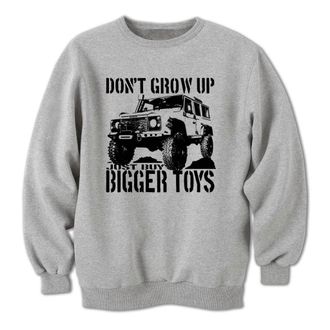 Bang Tidy Clothing Mens 4x4 Sweatshirt Buy Bigger Toys 4wd 4x4 Off Road Sweatshirts LGrey-XL
