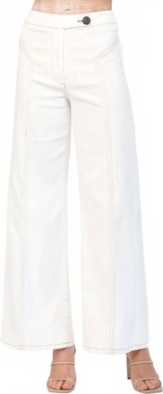 Fate Contrast Stitch Jeans In White