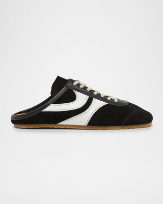 Dries Van Noten Mixed Leather Retro Runner Sneaker Mules
