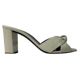 Saint Laurent Pre-owned Womens Bianca Slide Sandals in White Leather - Size EU 40