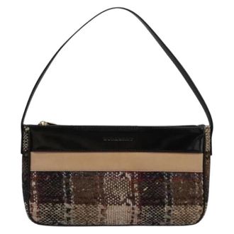 Burberry Pre-owned Shoulder Bags, female, Brown, Size: ONE SIZE Pre-owned Wool Shoulder Bag