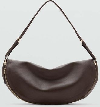 Mango Borsa spalla ovale cioccolato - Donna - Taglia unica - MANGO