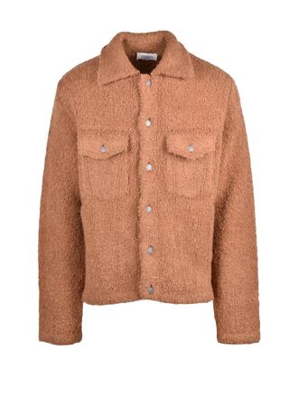 Laneus Caramel Boucl&eacute; Button-Up Jacket
