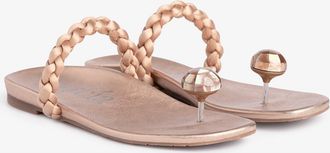 Pedro Garcia Flat sandal in rose gold leather | Beth | Spring Summer 25 |