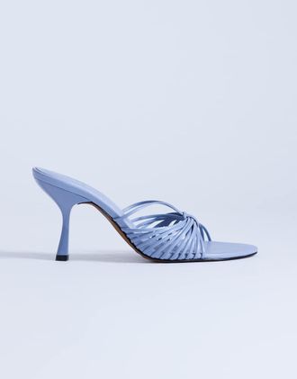 Topshop Simba - Sandali stile sabot blu con fascette sottili