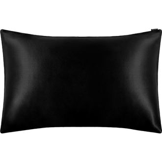 LilySilk Pure Mulberry Silk Terse Envelope Luxury Pillowcase in Black at Nordstrom, Size Standard