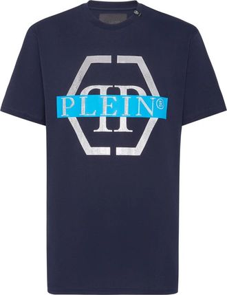 Philipp Plein Rondhals T-Shirt PP Tape - Heren - T-shirts - Blauw - XL - Katoen - Tops