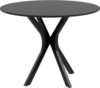 HOMCOM Tavolo Rotondo Moderno per 4 Persone in Acciaio e mdf Ø100x75cm Nero - Homcom