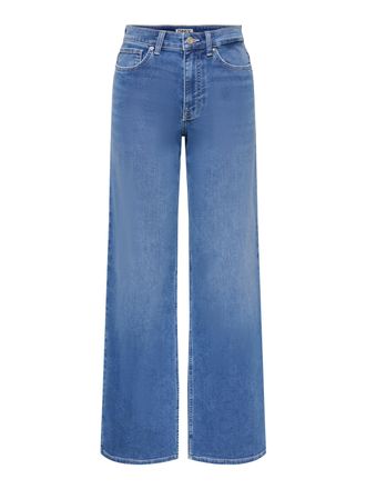 Only High-waist-Jeans ONLY ONLMADISON JOGG HW WIDE DNM, Damen, Gr. 26, L&auml;nge 32, light blau denim, Denim/Jeans, Obermaterial: 100% Baumwolle, unifarben, we