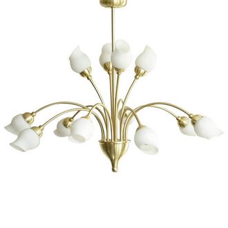 Netlighting Rimini Pendant 12 Light G9 Satin Brass in Gold