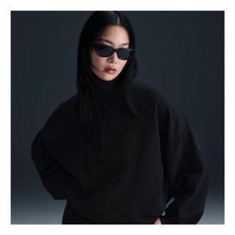 Nike (WMNS) Nike 24.7 ImpossiblySoft Dri-FIT 1/2-Zip T-shirt Oversized Fit Black HQ8189-010