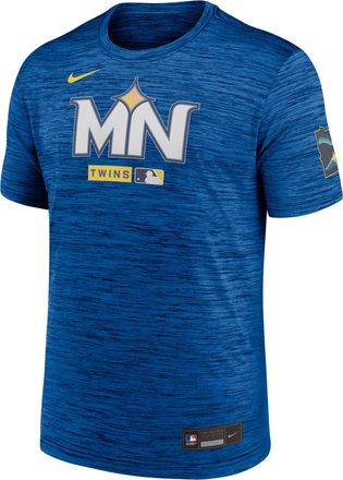 Nike Minnesota Twins City Connect Velocity Nike Mens Dri-FIT MLB T-Shirt in Blue | 02ER4EVTIS-HR3