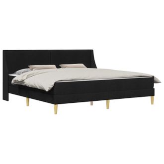 vidaXL Estructura De Cama Con Colch&oacute;n Negro 180 X 200 Cm Poli&eacute;ster Vidaxl