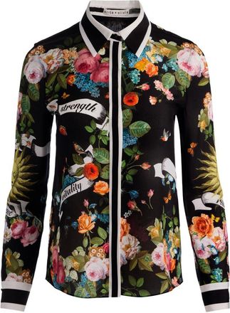 Alice & Olivia Alice + Olivia Printed Silk Shirt