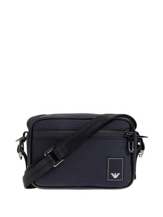 Emporio Armani logo-patch messenger bag - men - Polyamide/Polyester/Elastane - One Size - Blue