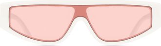 LMNT Sunglasses Rectangle Full Rim Plastic Womens Prescription Sunglasses White Size 54 - LMNT