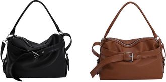 Generic Moto Style Womens Handbag Retro Motorcycle Design Elegant Shoulder Bag with Large Top Handle for Work and Travel