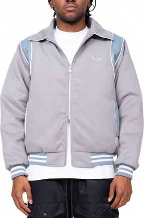 EPTM. 23 Two-Way Zipper Varsity Jacket In Dolphin