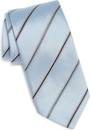 Canali Stripe Silk Tie in Light Blue at Nordstrom