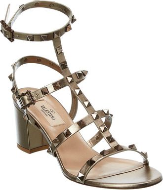 Valentino Rockstud Caged 60 Leather Ankle Strap Sandal