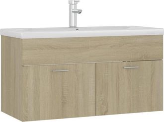 vidaXL Mueble con lavabo madera de ingeniería roble Sonoma vidaXL